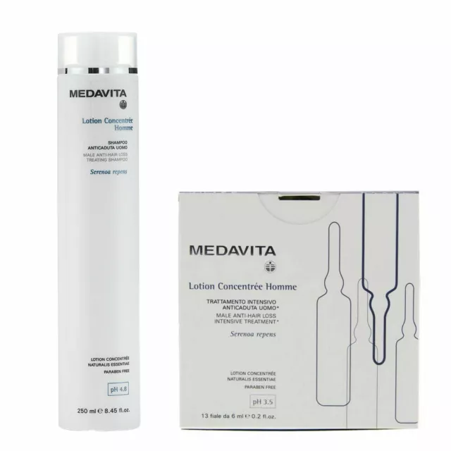 Medavita Lotion Concentree Homme Shampoo UOMO 250ml + Anticaduta UOMO 13*6ml