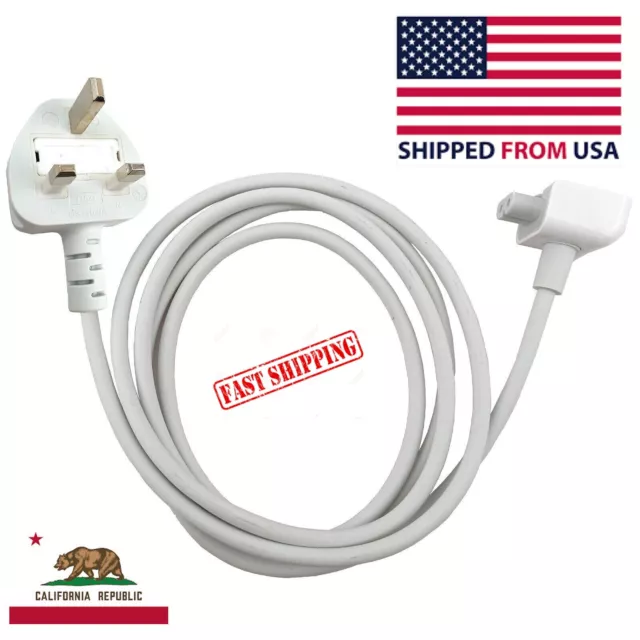 1.8m Extension Cable for MacBook 60W 85W Air Pro Laptop UK Power Adapter Charger