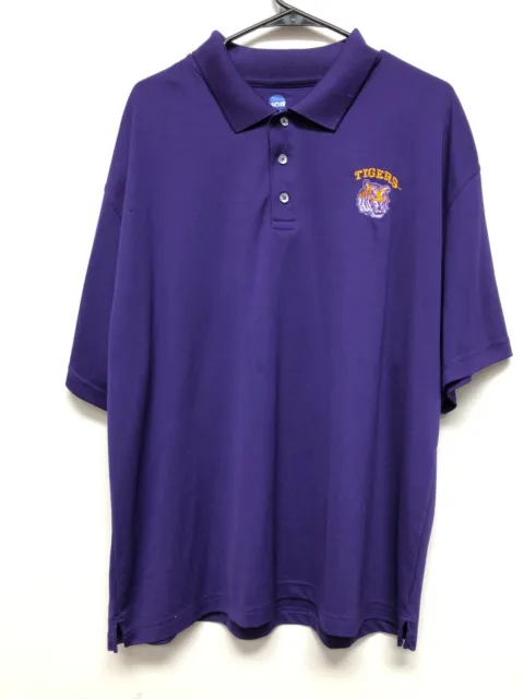 Mens Purple Short Sleeve Polo Shirt - NCAA LSU Tigers - Size M