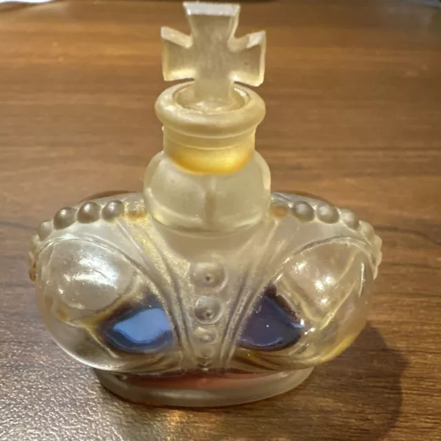 Prince Matchabelli Ave Maria Mini Perfume Bottle Glass Cross Stopper EMPTY