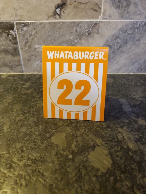 WHATABURGER TABLE TENT No. 22 Place CARD TEXAS HAMBURGER RESTAURANT #22