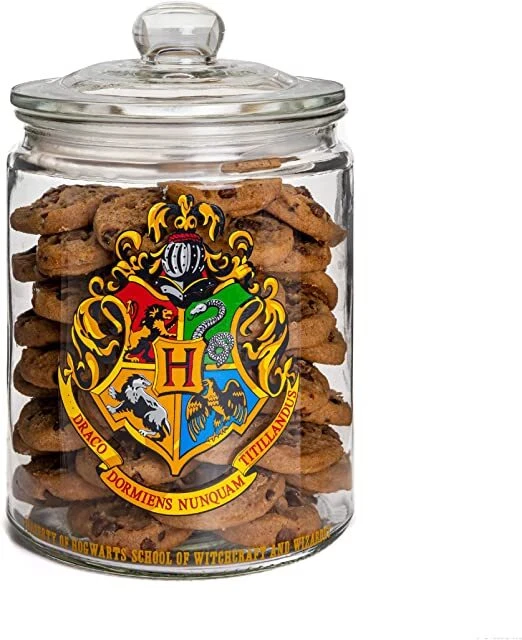Pot à biscuits en verre avec écusson de Poudlard Harry Potter, rangement de