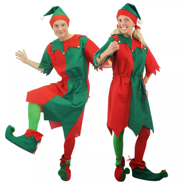 Packs Of Unisex Elf Costume Santas Helper Men Ladies Christmas Fancy Dress Lot 2