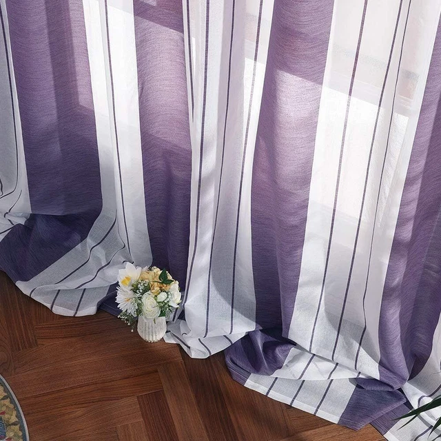 MIULEE 2 Panel Contemporary Decorative Ring Top Eyelet Voile Curtains