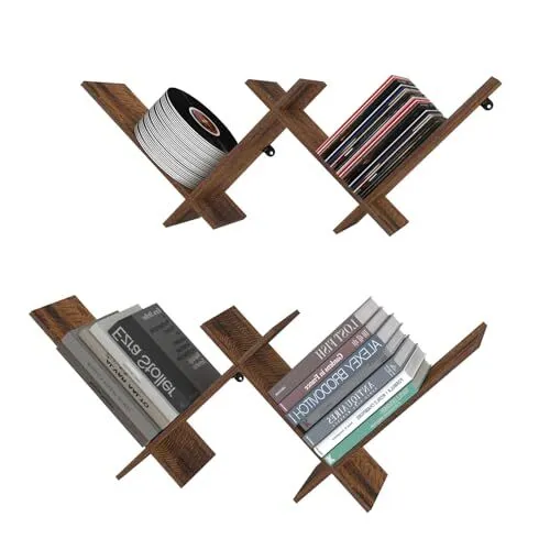 DIY Floating Book Shelves for Wall Storage or Decor, 2 W or 4 V Shape Jointed