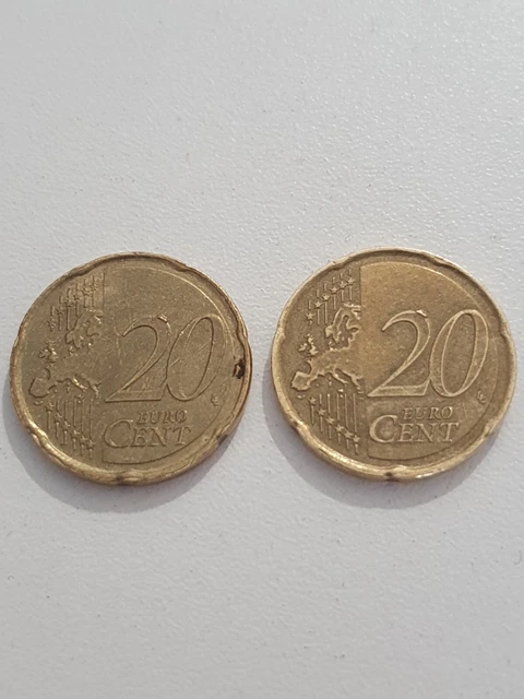 Pièce rare de 20 centime d'euro de 2000 erreur de frappe - Collection