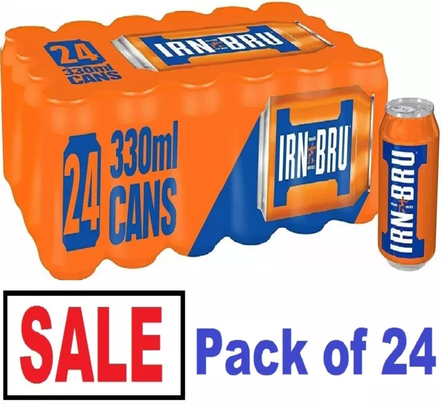 IRN-BRU Fizzy Drink Cans 330ml Pack of 24 Soda Fizzy Drink