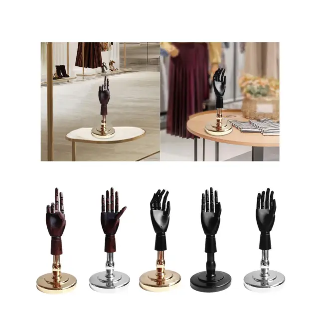 Flexible Wood Hand Model Manikin Hand Figure Jewelry Display Holder Stand