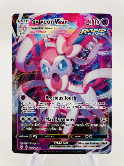 Pokémon TCG Sylveon VMAX 075/203 Evolving Skies Ultra Rare Full Art Holo NM/M