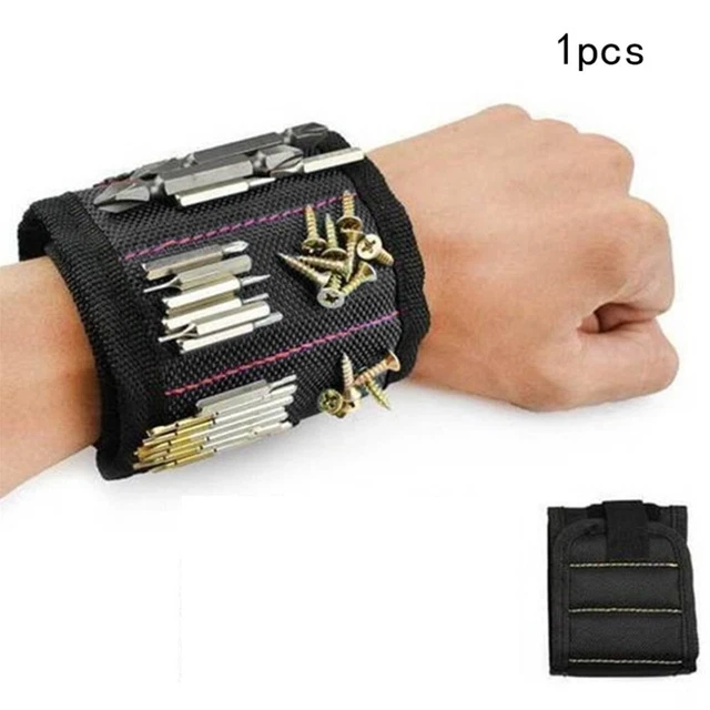 Verstellbares Elektrikerarmband mit eingebetteten Magneten zum Halten von Werkze