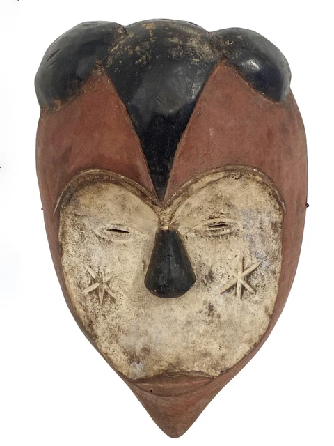 #5422 African Igbo Heart Mask Nigeria 15" H