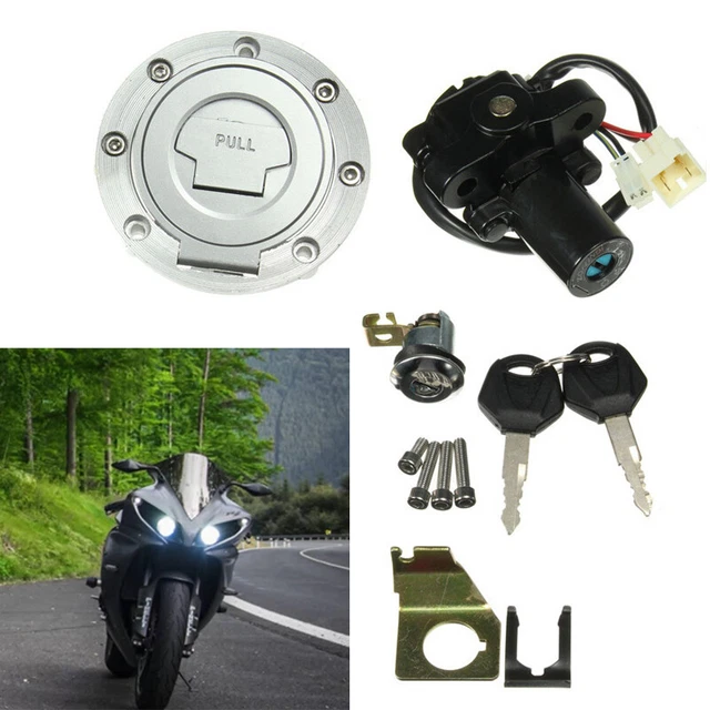 Universal Modified Motorcycle CNC Fuel Gas Ignition Switch Key Seat Lock US Kit