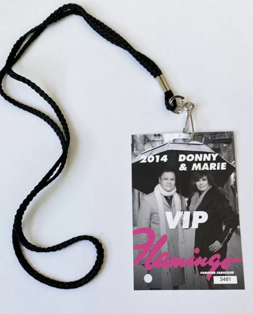 Donny Osmond & Marie Osmond 2014 Las Vegas Residency Meet & Greet VIP Pass