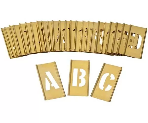 Dy-Mark Brass Interlocking Stencil A-Z 150mm Set