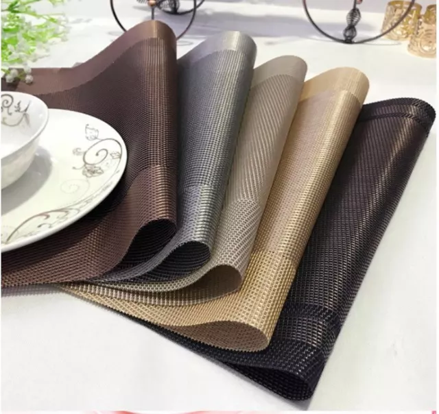 PVC Dining Placemats Table Mat Pad Mat Non-slip Anti-skid Washable Coasters