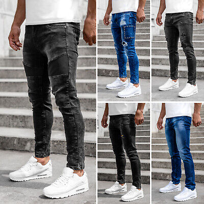 Denim Jeans Pantaloni Casual Party Motivo Clubwear Casual da Uomo BOLF Classic 