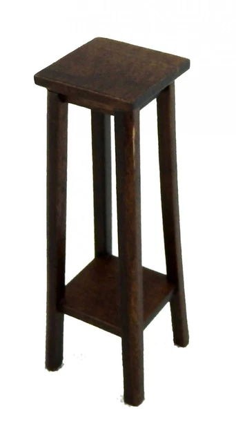 Dolls House Dark Oak Fern Stand Plant Pedestal Large Miniature Furniture 1:12