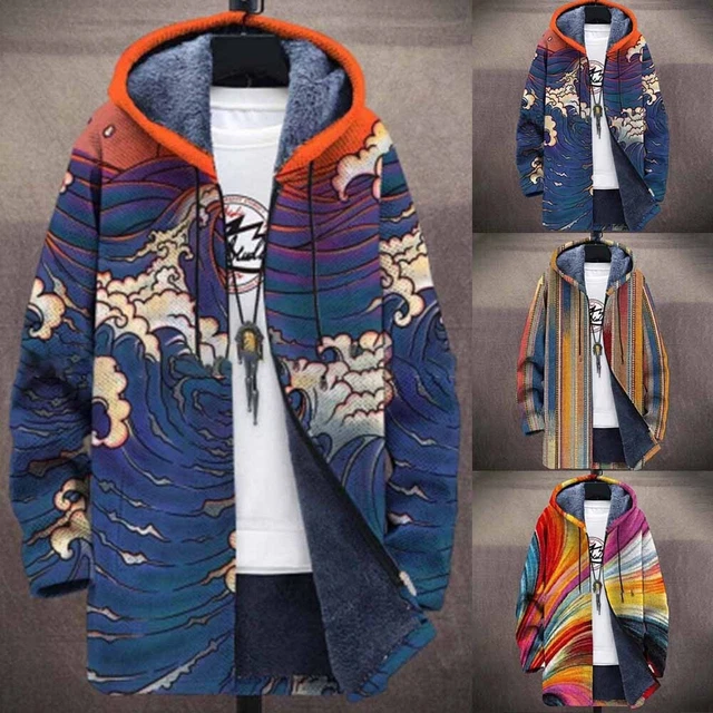 Mens Thick Warm Fleece Lined Casual Hooded Hoodie Winter Zip Up Coat Sweatshirt