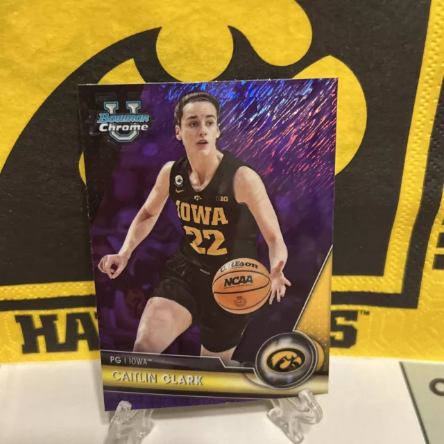 CAITLIN CLARK 2025 Bowman U Chrome 34 Purple Shimmer SSP IOWA HAWKEYES