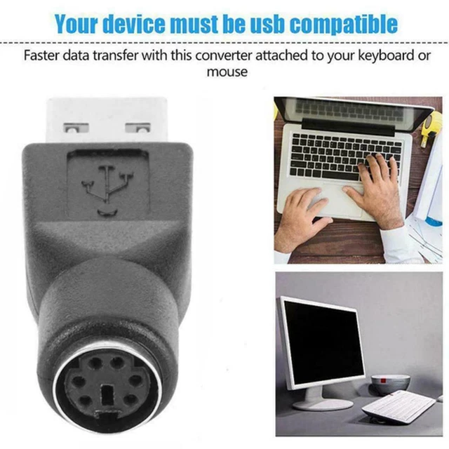 1* PS/2 Female to USB Male Converter Connector Adapter For PC Sale Sale