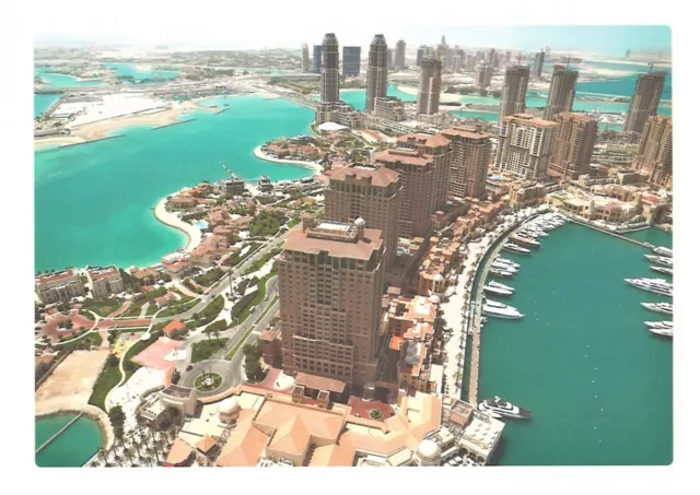 Views of Modern Doha Qatar Postcard, Skyline Skyscrapers Lagoon Architecture Sea