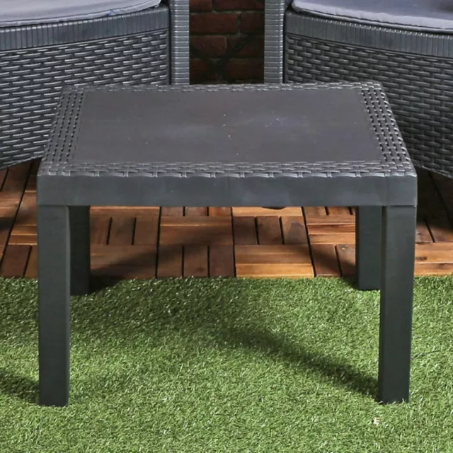 Small Plastic Garden Table Outdoor Patio Coffee Tea Table Balcony Grey Table