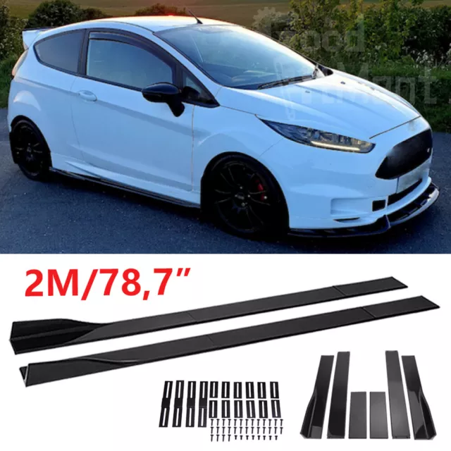 78,7" Seitenschweller Schweller Sideskirts Glänzend Schwarz Für Ford Fiesta MK7