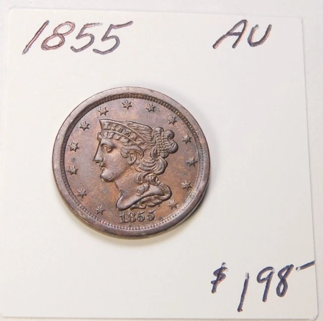 Monster 1855 Au Braided Hair Half Cent ⭐⭐