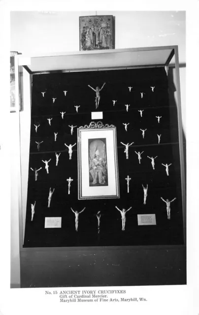 UPick Postcard Maryhill Museum of Fine Arts WA Ancient Crucifixes RPPC c1950
