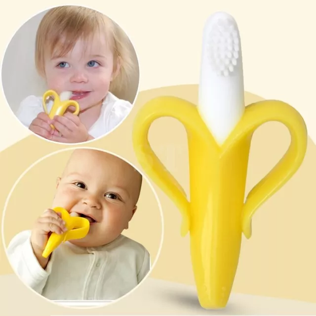 Banane Silikon Beißring zum Zahnen für Babys - Zahnungshilfe, BPA-frei