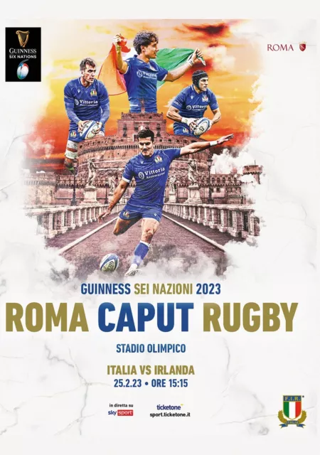 ITALY v  IRELAND 25 February 2023 GUINNESS SIX NATIONS RUGBY FAN programm