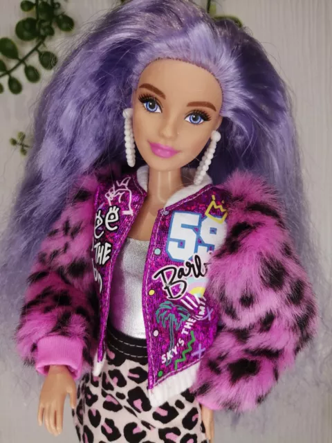 💜💗💜Beautiful Barbie Extra Doll By Mattel #6, Purple Long Hair