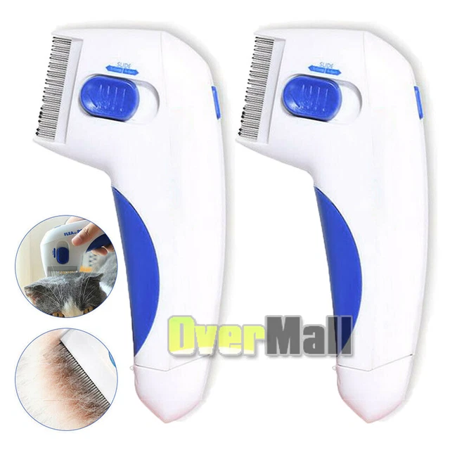 2x Professional Comb Electric Dog Cat Pets Anti Flea Head Lice Removal Pet Brush