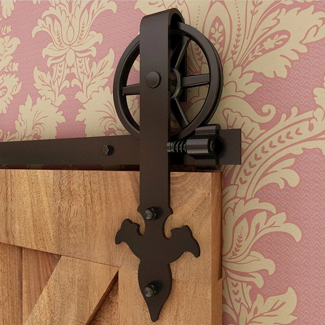 4~20FT Sliding Barn Door Hardware Track Kit for Single/Double Big Wheel Rustic