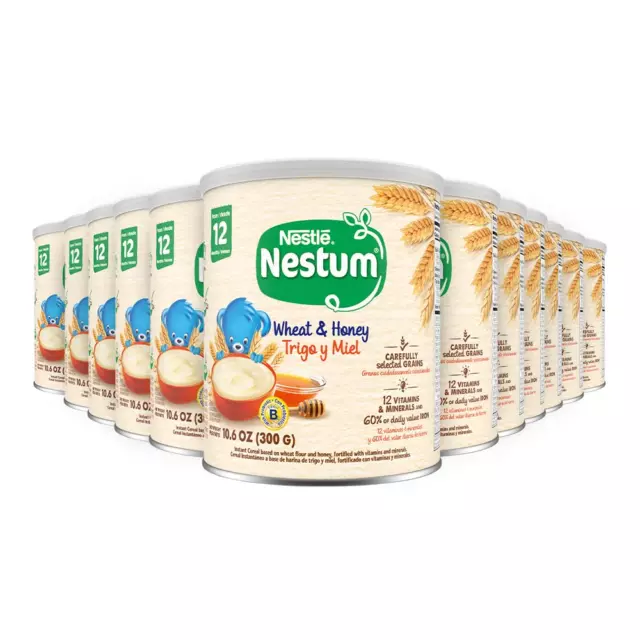 Nestle Nestum Instant Cereal Wheat & Honey 10.5 Ounce Pack of 12