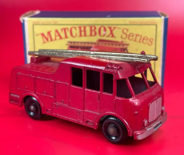 Merryweather  Marquis Fire Truck Matchbox 9 Original Box type D BPW Black Wheels