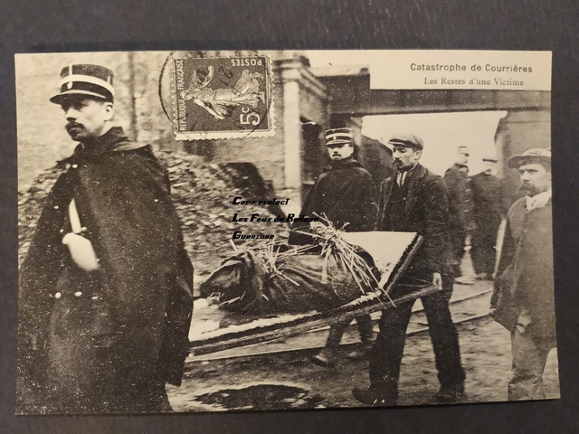 CATASTROPHE DE COURRIERES VICTIMES GENDARMES carte postale repro postcard