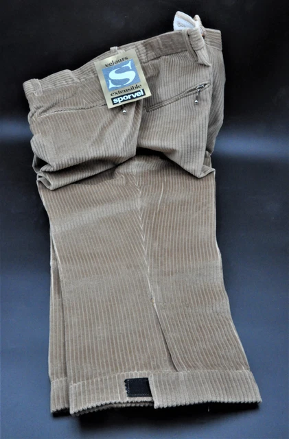 Pantalon battle en velours kaki, T36, taille élastiquée - Vêtements