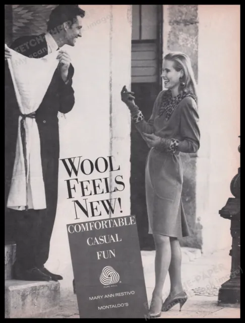 Pure Wool Clothing 1980s Print Advertisement Ad 1987 Legs Sales Associate