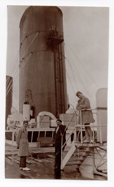 PHOTO ANCIENNE Transport Navire Bateau Paquebot Vers 1930 L’Île-de-France Pont