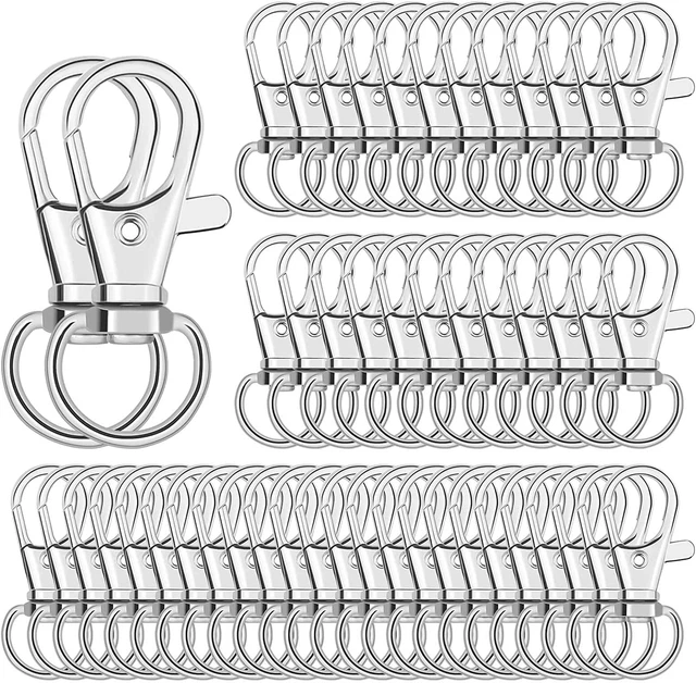 50 PCS Key Chain Swivel Hook and Lanyard Snap Hook for Crafts Key Chain Rings