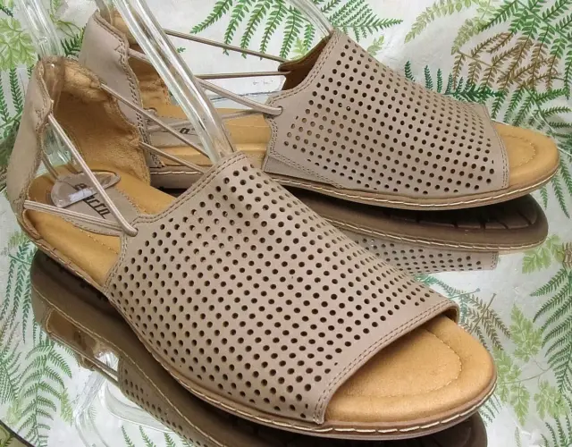 Earth Shelly Taupe Slingback Slip Ons Open Toe Sandals Shoes Us Womens Sz 9.5 B