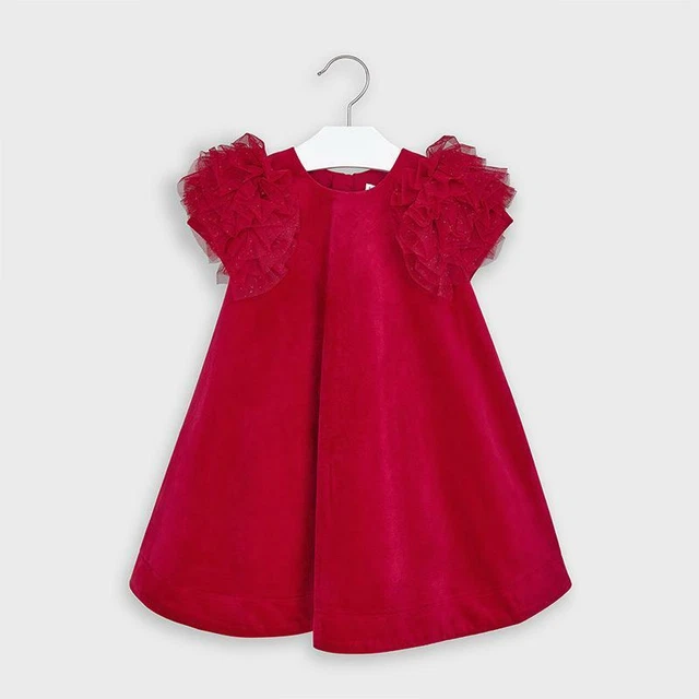 MAYORAL RED VELVET Tulle Older Girls Party Dress with Detail (4965) 18.99  - PicClick UK