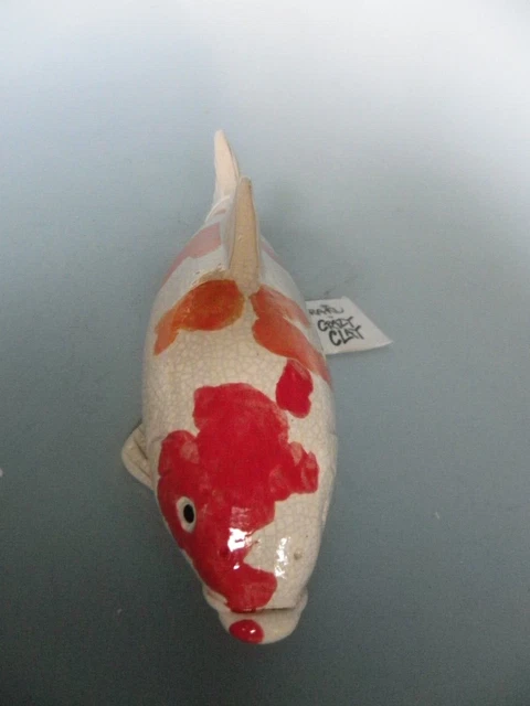 Raku Handarbeit Fish Crazy Clay Studio So. Africa Gerhard de Bier signiert 10" lang 4