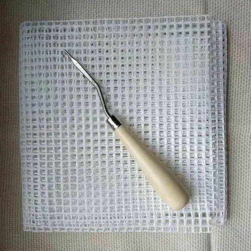Kit de fabricación de alfombras de gancho de pestillo hágalo usted mismo - malla de lona blanca - herramientas de tejido