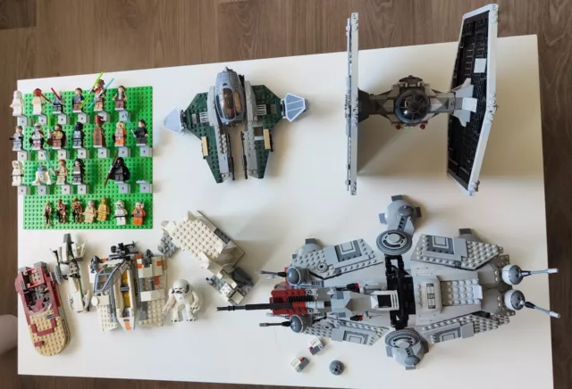 Lot Lego Star Wars Personnages et Vaisseaux, Hoth, At-Te, Tie Fighter...