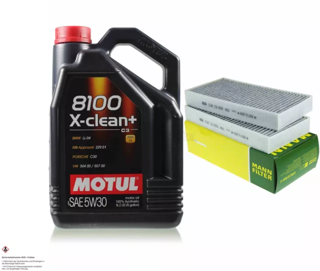 Motul 5L 5W-30 huile moteur + Mann-Filter pour BMW X1 F48 xDrive20d Sdrive 20 I