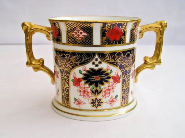 Royal Crown Derby Old Imari 1128 vintage porcelain loving cup mug 2nd quality