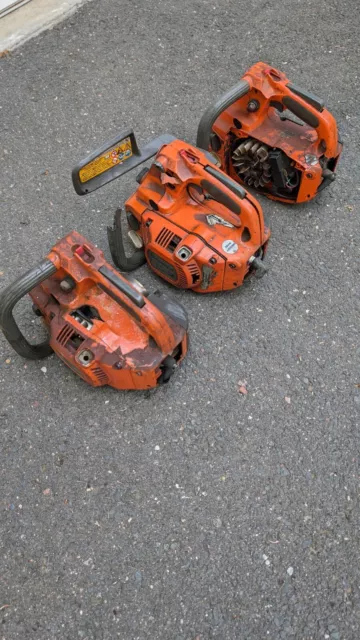 Lot of (3) Husqvarna 338XPT Top Handle Chainsaws For Parts