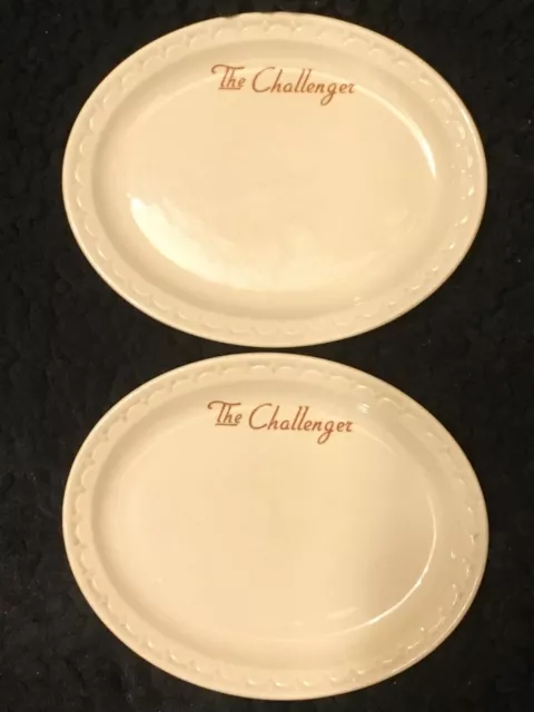 Two Union Pacific Railroad Rare Vintage Oval Dinner Plate Set.